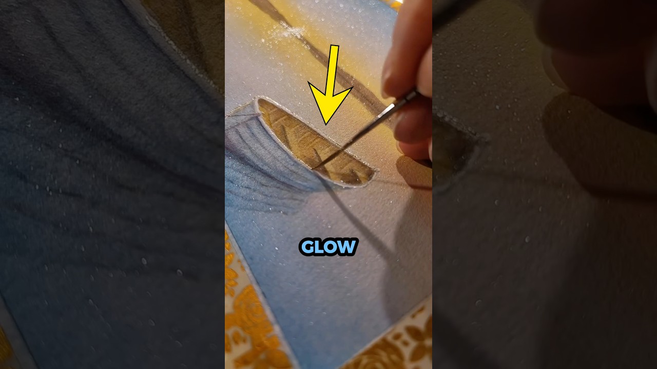 Она превратила акварель в мерцающий закат.