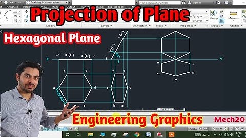 Projection of Hexagonal Plane inclined to HP & VP and Resting on corner on HP | Engineering Graphics
