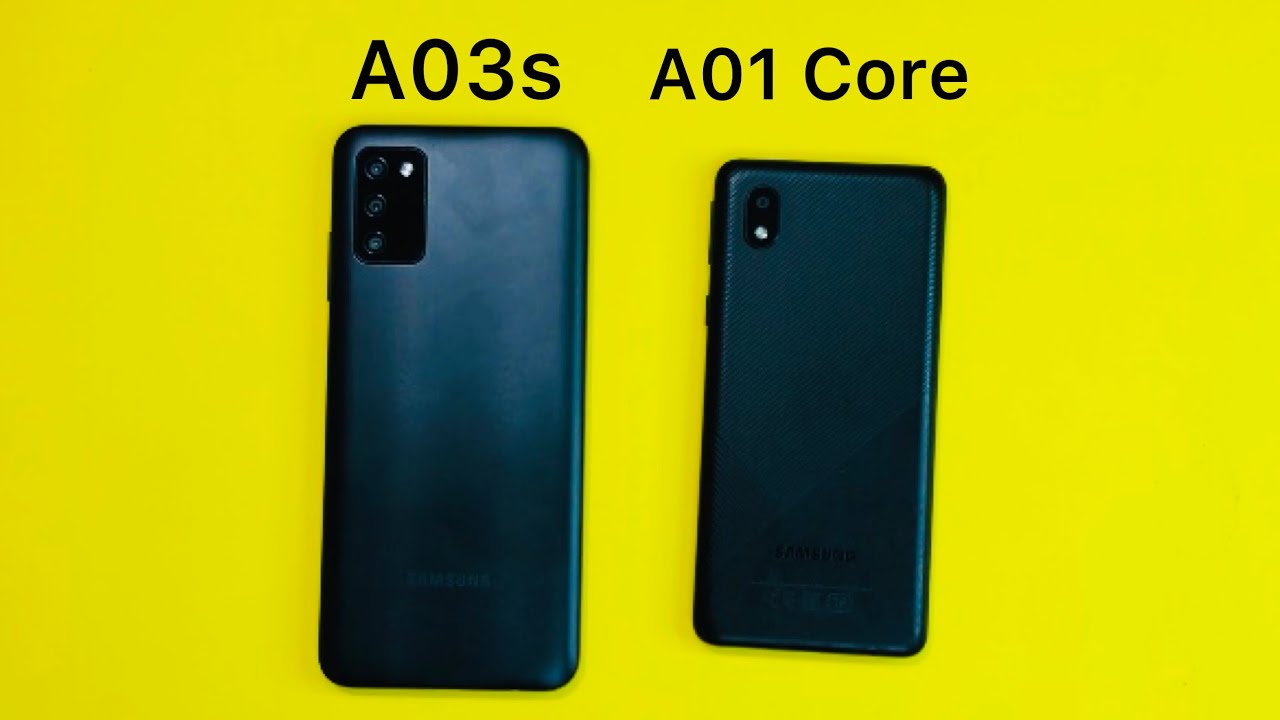 Samsung Galaxy A03s vs Samsung Galaxy A01 Core - youtube