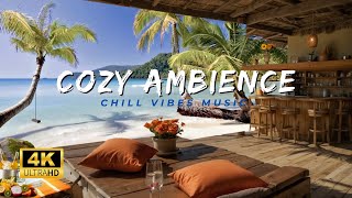Seaside Coffee Ambience | Cozy Beach - Lofi Chill Music Relax & Study