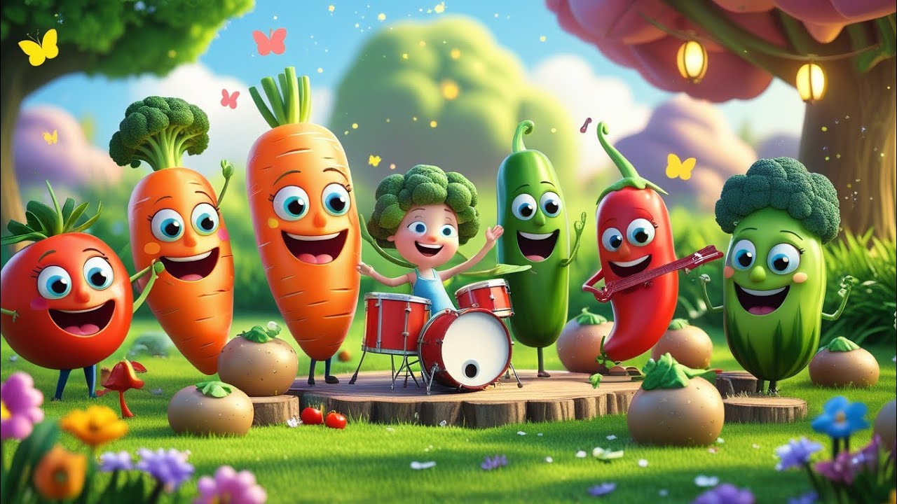 Veggie Friends Play 🍅🥦🥕 | Kids Colourful Animation Video Song | Toddlers 🌈🎊