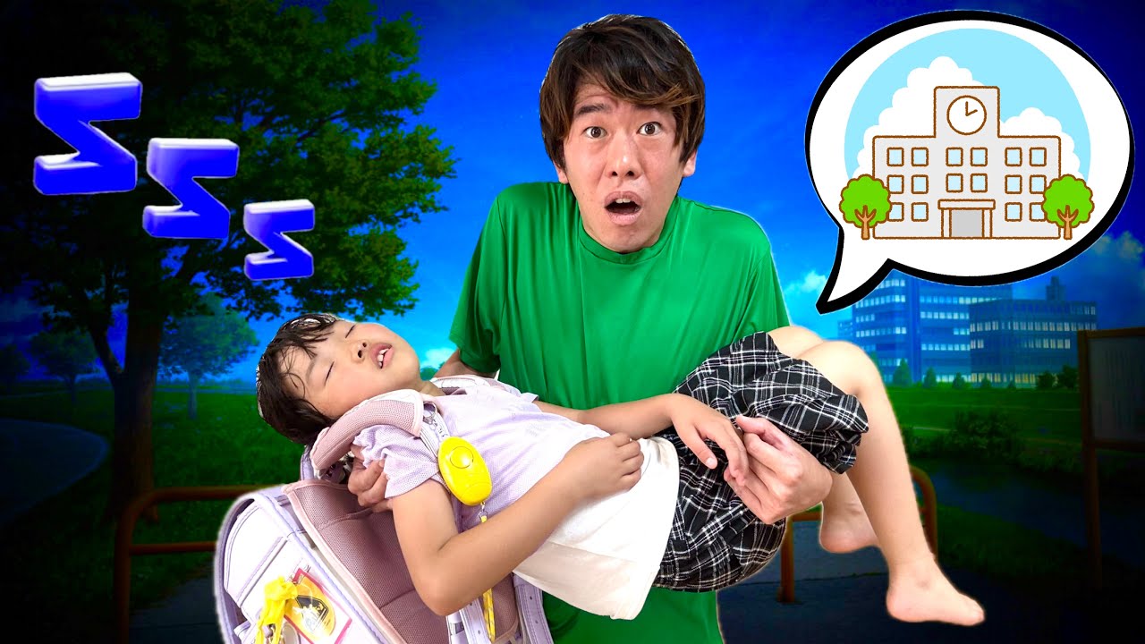 I took my groggy daughter Koko to school, and you won't believe