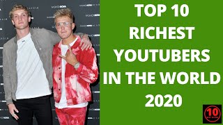 Top 10 Richest Youtubers in the World 2020
