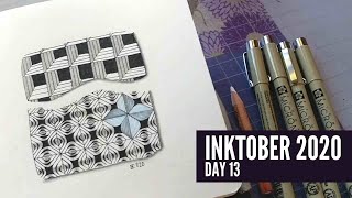 How to Draw Zentangle Patterns Cubine and Zonked - Inktober Day 13