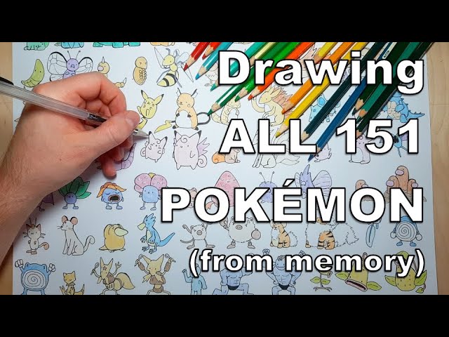 I tried my hand at drawing the original 151 Pokémon from memory, my hand no  longer works. - pokemon