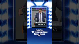 Hannes Gnauck Afd Geht Auf Migrantenkriminalität Ein Bundestagsrede Vom 26.09.2024 Teil 2