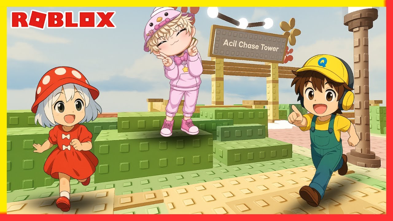 Cio dan Cia Dikejar-kejar Acil, Si Pink Imut Tapi Seram! Di Chase Tower! (ROBLOX)