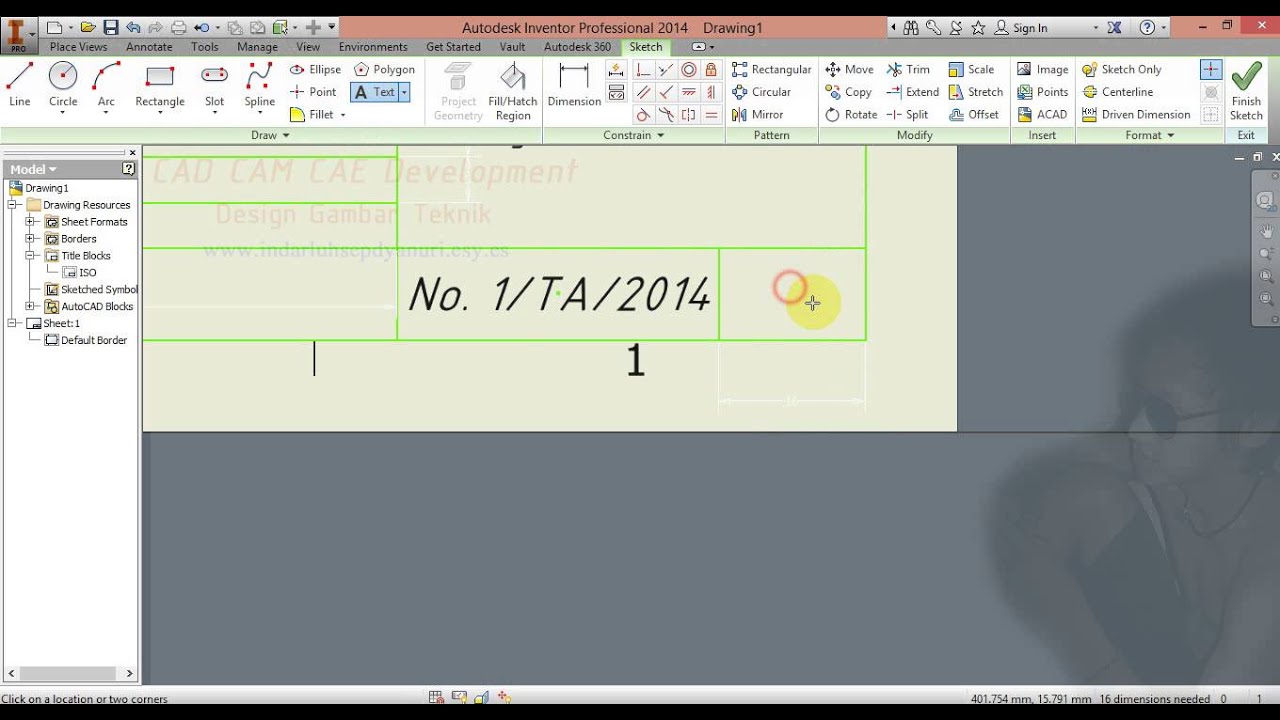 Cara Membuat Etiket Gambar Pada Autodesk Inventor YouTube