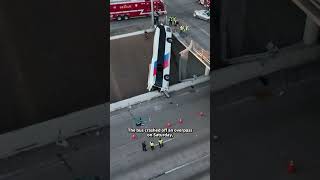 Houston Bus Crashes off Overpass a Dozen People Hospitalized