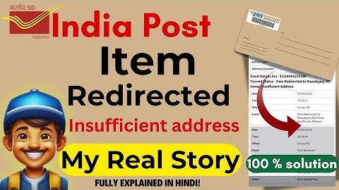 India speed post item redirected insufficient address Meaning Full explain in Hindi | 2024 | New |