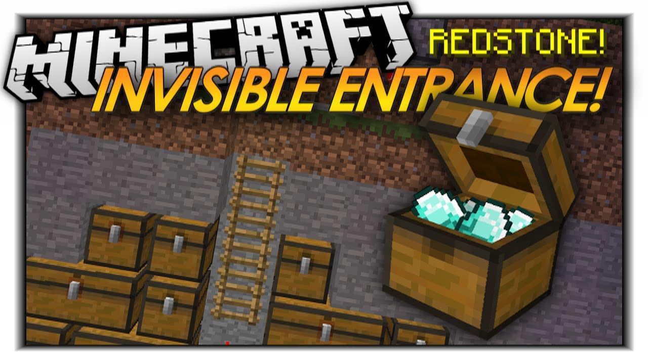 Minecraft Redstone INVISIBLE ENTRANCES! HIDDEN DOORS 