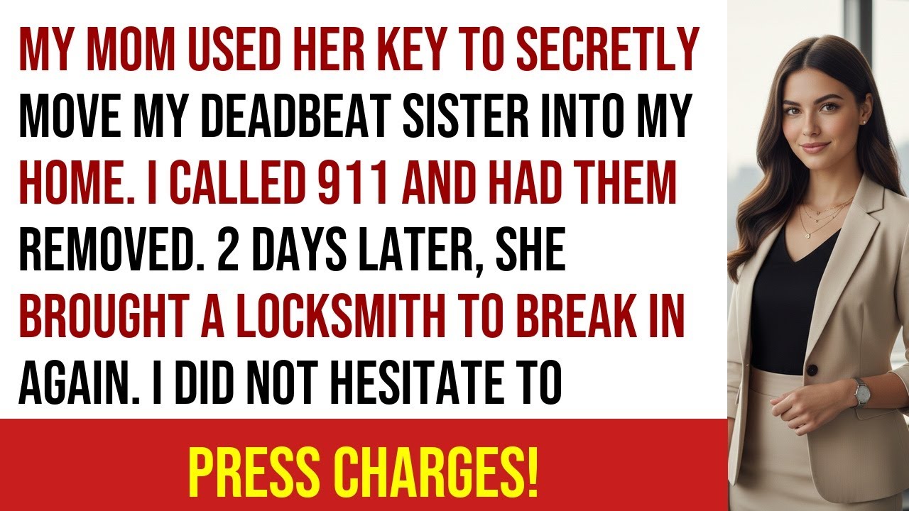My Mom Used Her Emergency Key To Secretly Move My Deadbeat Sister Into My Home. I Called 911 And...