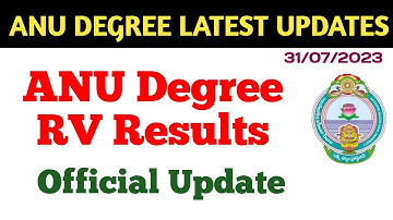 Degree 5th Semester RV Results Update ANU UG 5th Semester Results 2023 Latest Official Update 2023
