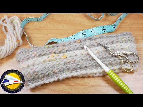 Crochet | Knitted-look headband, crocheted in the round | Quick and easy instructions