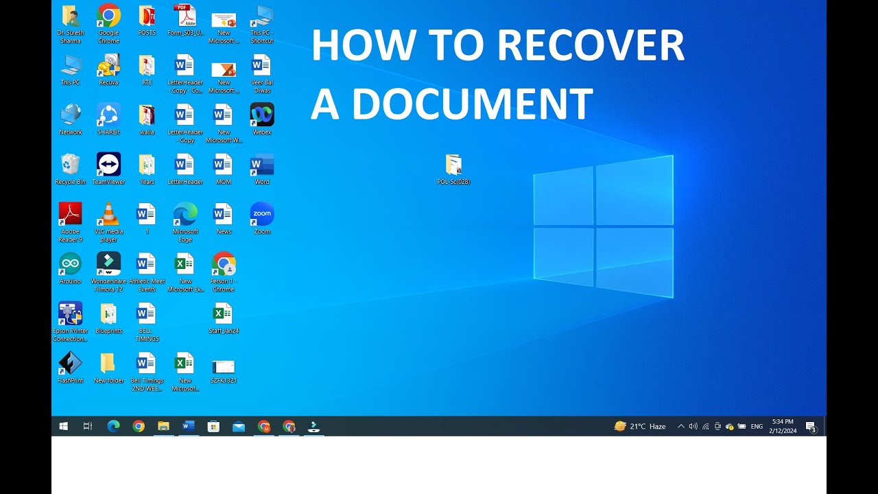 How to recover a document - YouTube