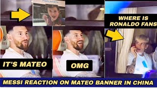 Garnacho Shock after Messi reaction on Mateo Messi Banner "Daddy, Look at me" by 100K leo Messi Fans