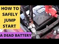 How To Safely Jump Start A Car with Dead Battery. Use Jumper Cable.