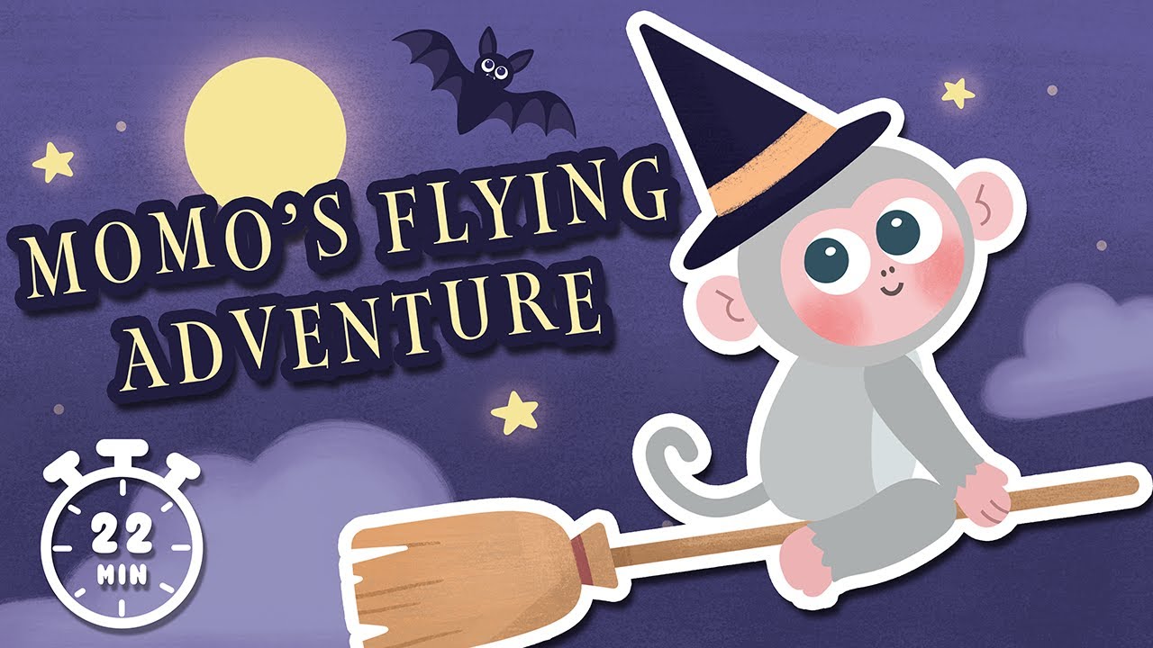 Cozy Momo's Flying Witch Adventure 🧹 | Ever-Changing Sensory Animation with Gentle Halloween Music