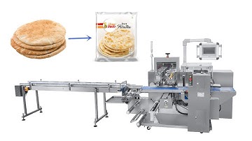 Tortilla lavash flatbread roti prata pita bread automatic horizontal flow wrappers packaging machine