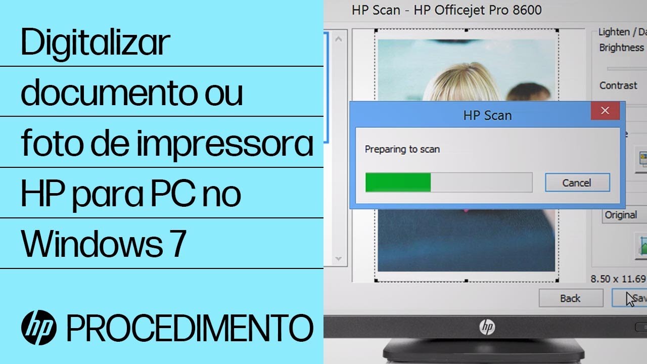 Digitalizar documento ou foto de impressora HP para PC no Windows 7 | Impressoras  HP | HP Support - YouTube