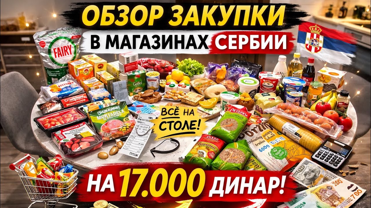 •Сколько стоят продукты в Сербии/2026? Закупка на 17000 динар #ценывсербии # Сербия #продуктывсербии