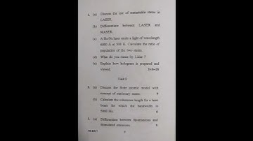 Laser Physics paper (dual degree) fifth semester 2022.     (dcrust university)