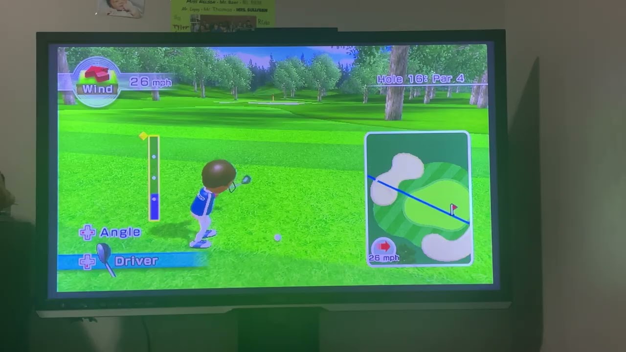 Wii Sports Resort: So Close to Eagle with Driver 104yd Hole 17 Par 4 