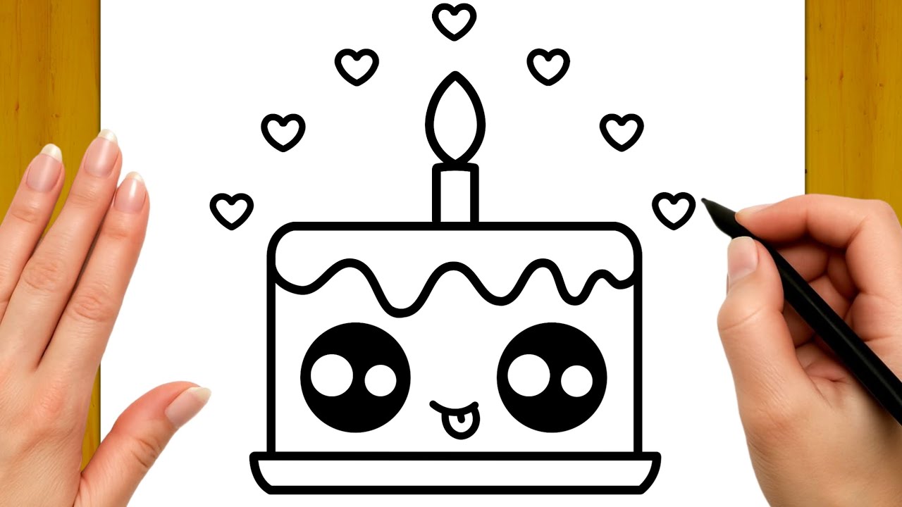 كيف ترسم كعكة كيوت خطوة بخطوة | رسومات سهلة | تعليم الرسم للمبتدئين | Cute Cake Drawing 