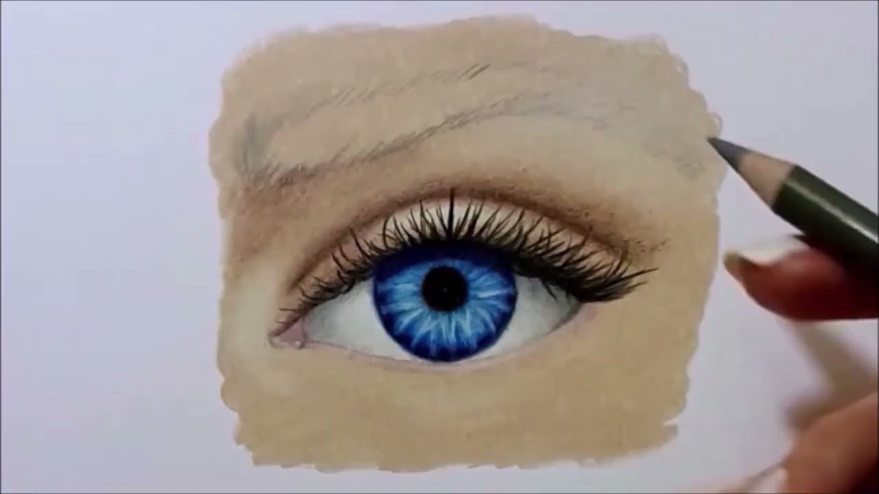 How to Draw an Eye with Colored Pencils - Step 7: Drawing Upper Eyelashes