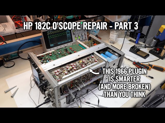 HP 182C Oscilloscope Repair - Part 3: the HP 1821A Timebase plugin from 1966 puts up a fight