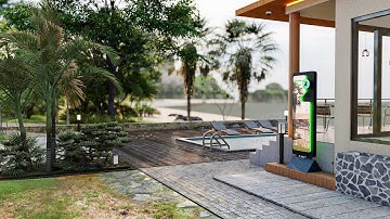 Photorealistic Rendering Beach Side Exterior In Lumion 11 and Quixel Mixer