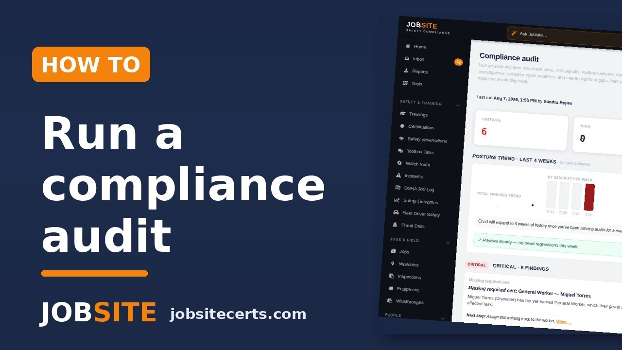 How to Run a Compliance Audit in Jobsite (Step-by-Step Tutorial)