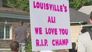 Thousands lined the streets for Muhammad Ali's procession