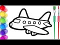 Aeroplane ✈️🛫 Drawing Tutorial for Kids &amp; Toddlers | Easy &amp; Fun