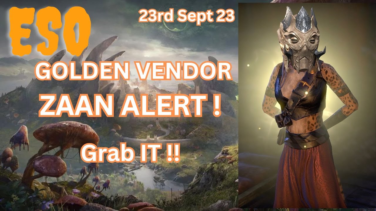 ESO Zaan Monster Helm ALERT ! Golden Vendor YouTube