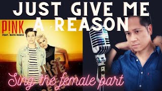 Just Give Me A Reason - Pink x Nate Ruess - Sarah G x Bamboo Cover - Karaoke - Male Part Only