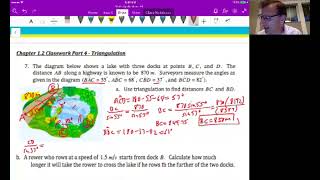 Math Apps HL Unit 3 Video 4:  Triangulation classwork problem 7 (Section 1.2)