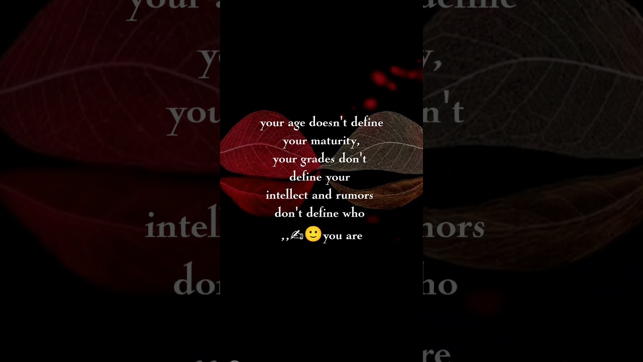 Your age doesn't define... 