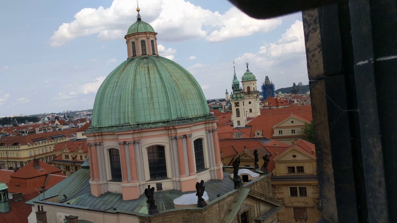 Panorama from top of Old Town Bridge Tower, Prague, Czechia, 2017-07-20