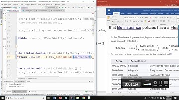 Helper video for readability score calculation