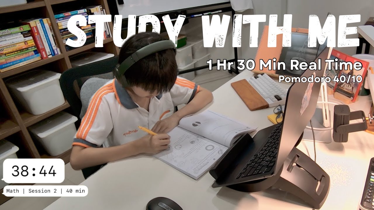 Study With Me | 1 Hr 30 Min Real Time | Pomodoro 40/10 | No Talking, No ...