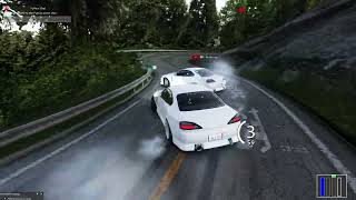 Tsukuba no traffic Tandem Drifting, Whole map (chasing & leading, Assetto Corsa online multiplayer)