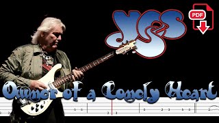 Yes - Owner of a Lonely Heart (🔴Bass Tabs | Notation) @ChamisBass #chamisbass #yesbandbass #basstabs