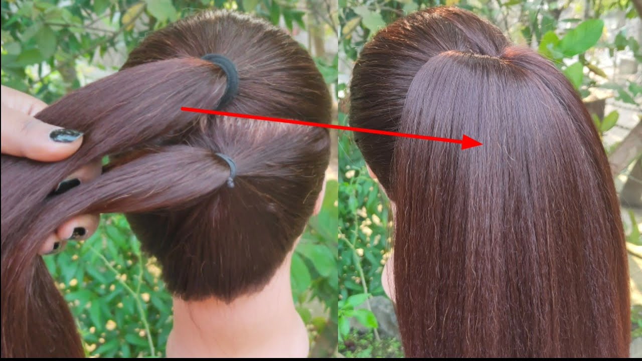 Easy And Quick Cross Pony Hack!Low Pony Hairstyle Tutorial 💕