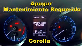 Apagar Mantenimiento Requerido Toyota