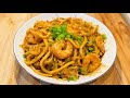 Shrimp Udon Noodles | 15 Minutes Garlic Shrimp Udon Noodle | Quick Dinner | EASY STIR FRIED NOODLES