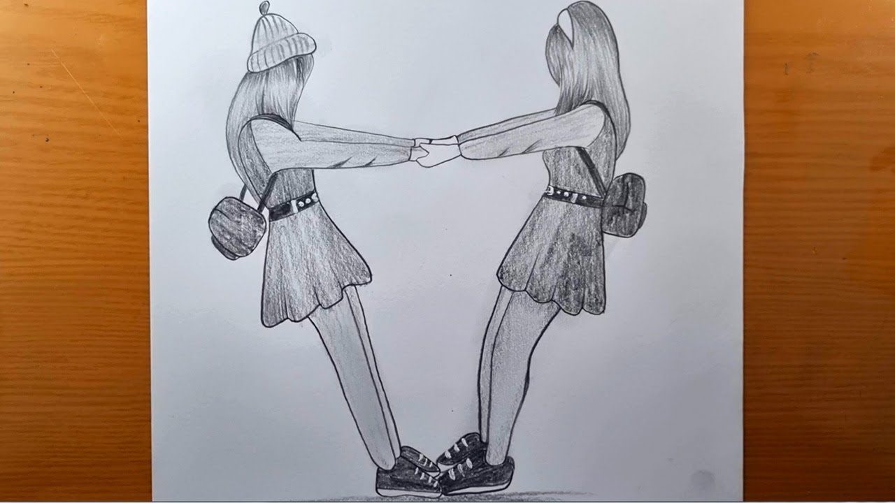 Resultado de imagem para desenho amigas  Bff drawings, Drawings of  friends, Best friend drawings