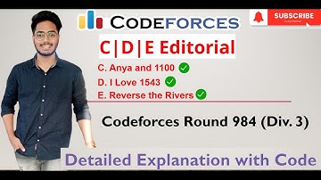Codeforces Round 984 (Div. 3) | C | D | E | Editorials | Detailed Explanation with Code.