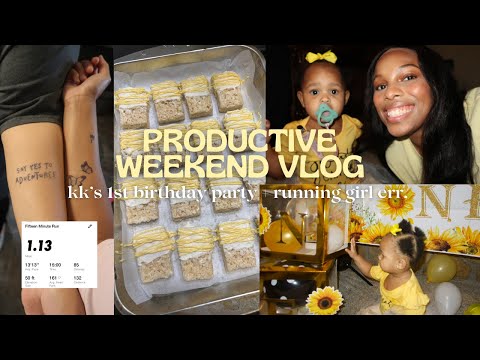 PRODUCTIVE WEEKEND VLOG: kk's 1st birthday party, running girl era w/ nike run club, sunday reset