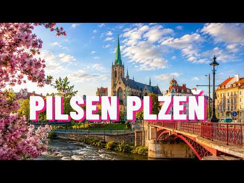 Plzeň Pilsen 2026 🚶 From Train Station to Brewery Museum & Cathedral | Spring Walk 4K